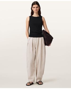 AllSaints Cotton Becca Barrel Leg Denim Camo Pants, /Us 0 - Natural