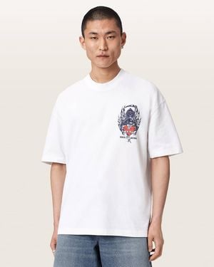 AllSaints Scimitar Short Sleeve Oversized Graphic T-Shirt - White