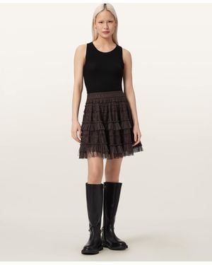 AllSaints Polyester Arlea Lace Mini Skirt, /Us 2 - Black