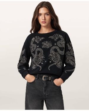 AllSaints Cecile Embellished Pippa Sweatshirt - Black