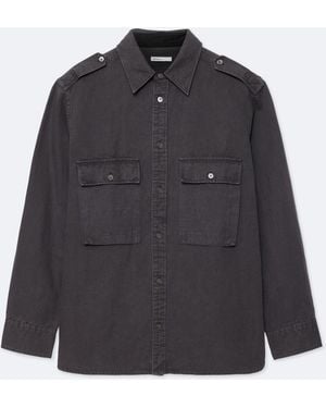 AllSaints Hart Oversized Cotton-Linen Blend Shirt - Grey