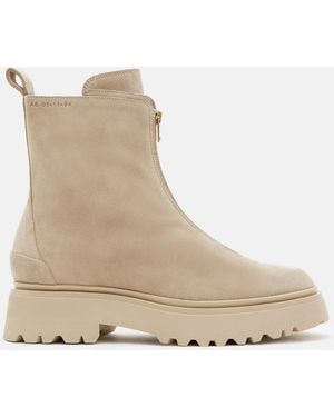 AllSaints Ophelia Chunky Suede Chelsea Boots - Natural