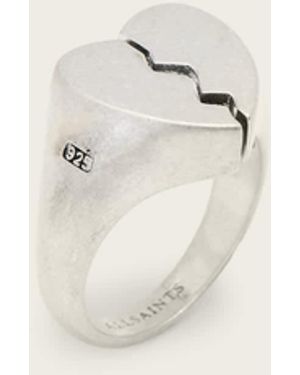 AllSaints Broken Heart Sterling Ring - Natural