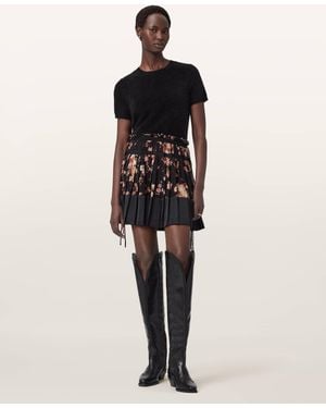 AllSaints Polyester Elara Satin Mini Skirt, /Us 2 - Natural