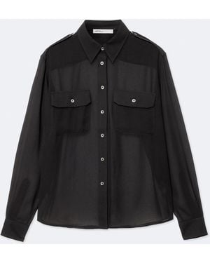 AllSaints Maven Relaxed-Fit Military Shirt - Black