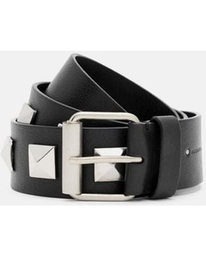 AllSaints Joan Leather Studded Belt - Black