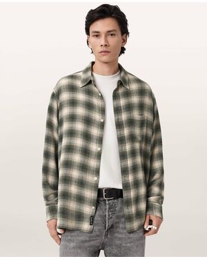 AllSaints Lumley Oversized Check Shirt - Brown