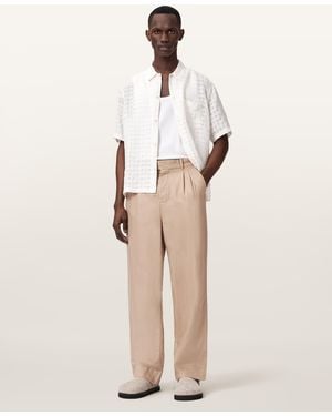 AllSaints Roland Straight Leg Trousers - Natural