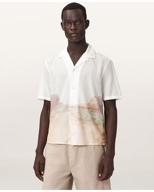 AllSaints Monument Short Sleeve Boxy Shirt - Natural
