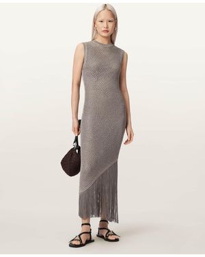 AllSaints Jessie Slim Fit Knitted Midi Dress - Natural