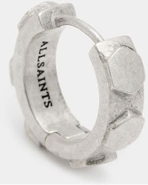 AllSaints Luca Bolt Hoop Earring - White