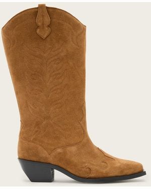 AllSaints Dolly Western Suede Boots - Brown