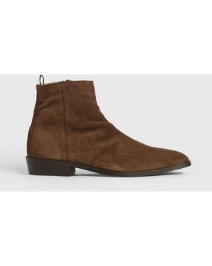 AllSaints Men's Harris Suede Boots Tobacco Brown Size: Uk 9/us 10/eu 43