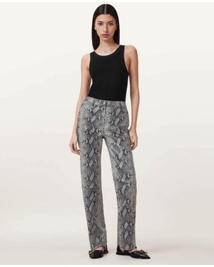 AllSaints Saige Snake Skin Effect Leather Trousers - Multicolour