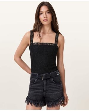 AllSaints Vera Lace Bodysuit - Black