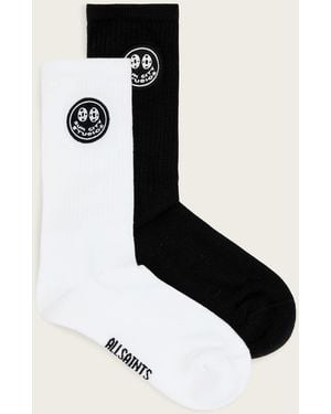 AllSaints Wrekord 2 Pack Socks - Black