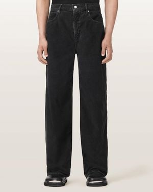 AllSaints Lenny Loose Fit Wide Leg Corduroy Jeans - Black