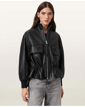 AllSaints Flor Leather Jacket - Black