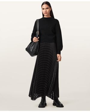 AllSaints Sinead 2-In-1 Pleated Dress - Black