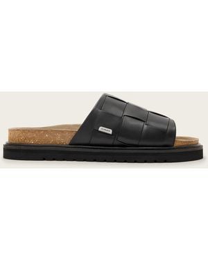 AllSaints Randal Woven Leather Sandals - Black