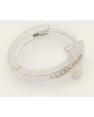 AllSaints Gabe Cross Huggie Earrings - Natural