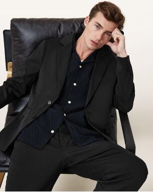 AllSaints Bay Slim Fit Blazer - Black