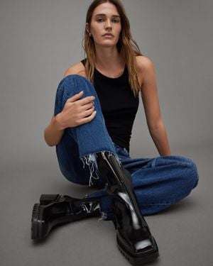 AllSaints Skarlet Chunky Leather Boots, - Black