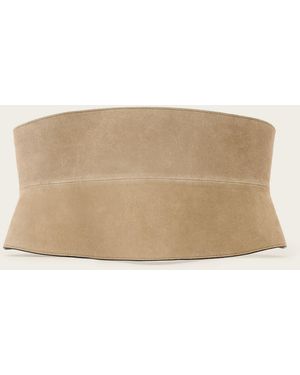 AllSaints Oakleigh Suede Corset Belt - Natural