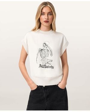 AllSaints Terra Knitted Graphic T-Shirt - White