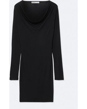 AllSaints Lilla Cowl-Neck Bodycon Midi Dress - Black