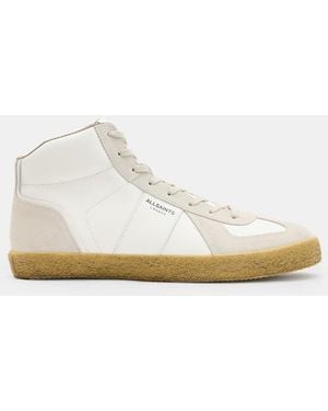 AllSaints Jaimee High Top Leather Trainers - White