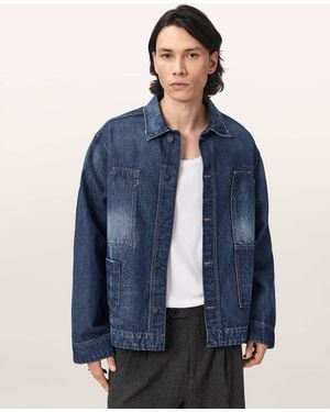 AllSaints Mukesh Relaxed Fit Denim Jacket - Blue
