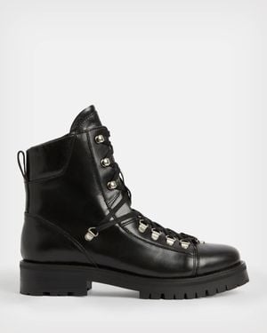 AllSaints Franka Leather Boots - Black