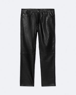 AllSaints Vini Slim Bootcut Leather Trousers - Black