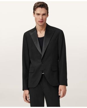 AllSaints Germain Satin Single Breasted Blazer - Black