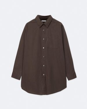 AllSaints Kaia Oversized Cotton-Poplin Shirt - Brown