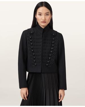 AllSaints Rummy Cropped Wool Blend Jacket - Black