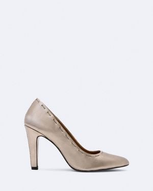AllSaints Anna Hand-Stitch Almond-Toe Court Shoe - White