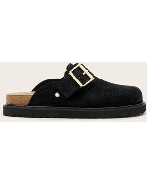 AllSaints Cow Suede Skye Suede Mules, Us 7/ Eu 37 - Black