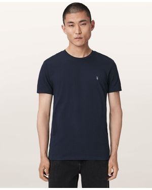 AllSaints Tonic Crew Neck Slim Ramskull T-Shirt - Blue