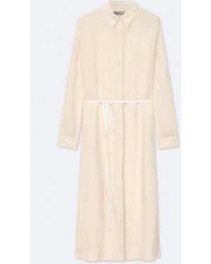AllSaints Yurra Tied Cupro Shirt Dress - White