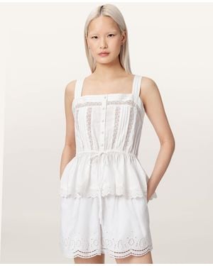 AllSaints Gwen Boxy Lace Top - White