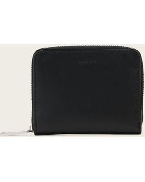 AllSaints Lena Hex Zip Up Leather Wallet - Natural