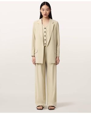 AllSaints Polyester/Viscose Aleida Lightweight Wide-Leg Pants, /Us 2 - Natural