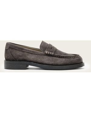 AllSaints Cow Suede Bloom Suede Loafers, /Us 9/Eu 42 - White