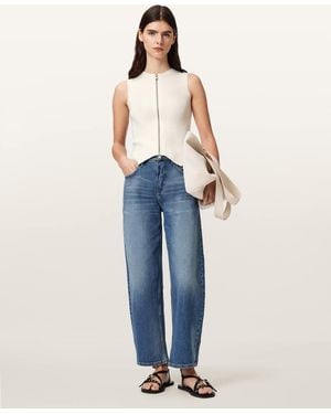AllSaints Cruz Zip Slim Fit Waistcoat - Blue