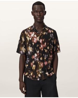 AllSaints Wildflower Short Sleeve Floral Printed Shirt - Black