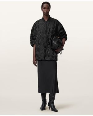 AllSaints Bayse Oversized Bomber Jacket - Black