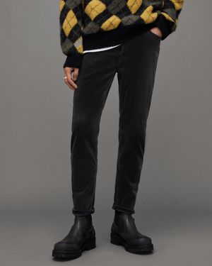 AllSaints Dean Slim Fit Cropped Corduroy Jeans - Black