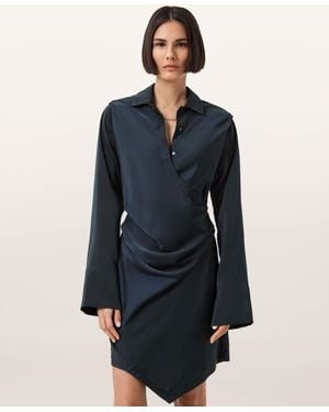 AllSaints Tira Satin Mini Dress - Blue